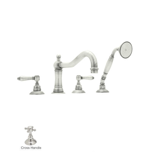 Acqui Deck Mounted Tub Faucet Plus Hand Shower In Polished Nickel