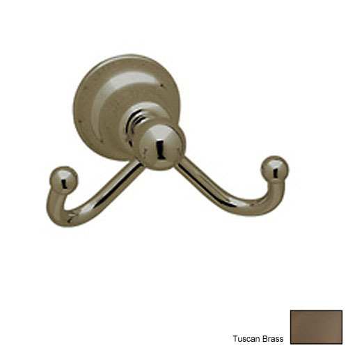 Cisal Double Robe Hook in Tuscan Brass