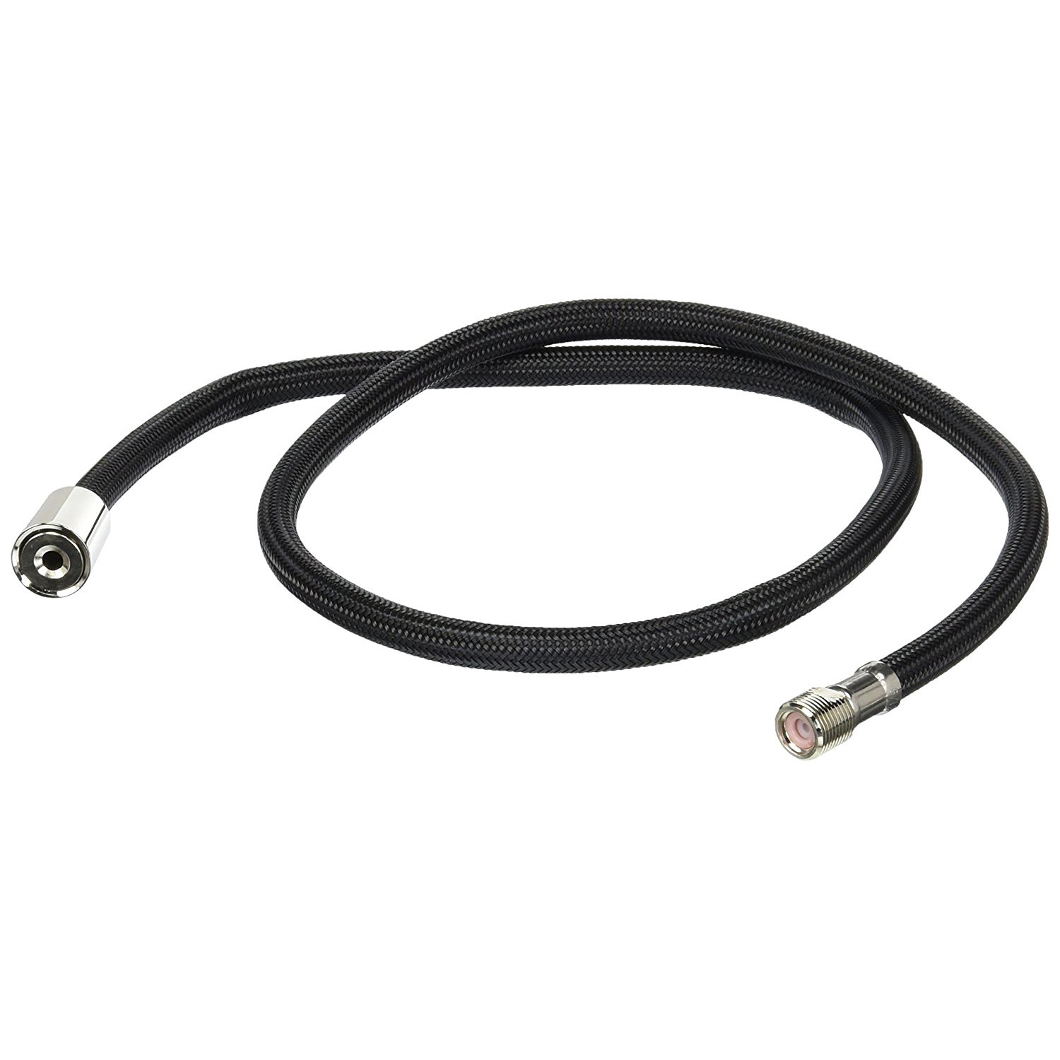 Perrin & Rowe 47" Rinse Hose Black Nylon for Sidespray Kitchen Faucets Polished Nickel