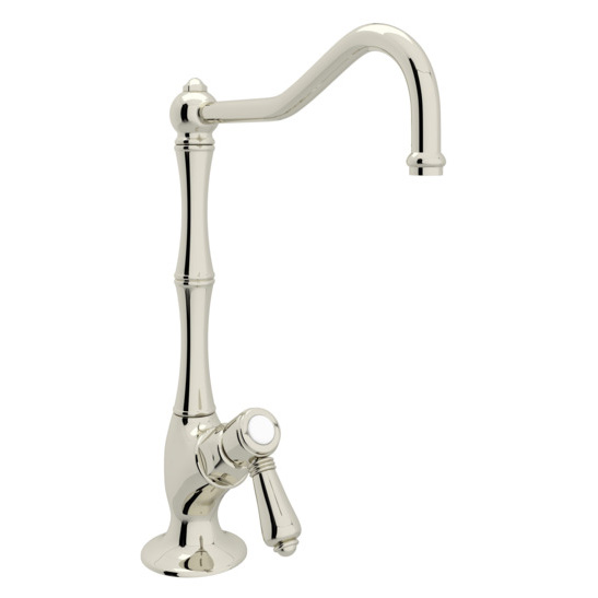 Country Spout Filter Faucet in Polished Nickel w/Mini Metal Lever