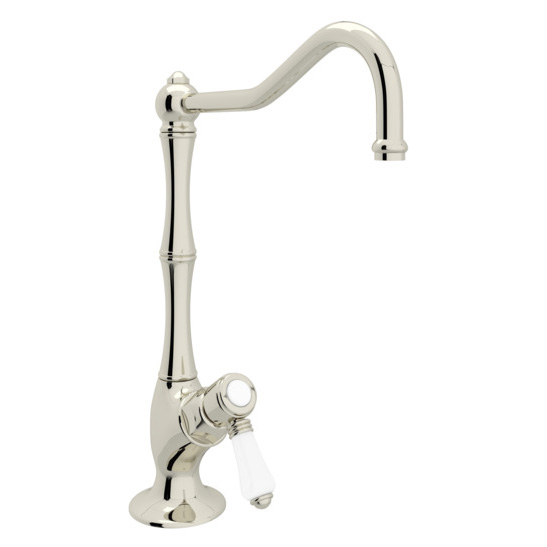 Column Spout Filter Faucet in Polished Nickel w/Mini Porcelain Lever