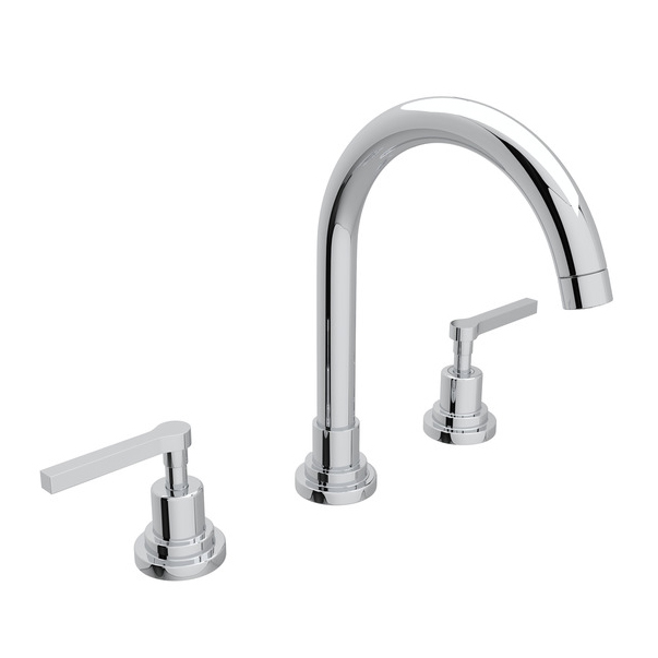 Lombardia Widespread Lav Faucet in Chrome w/Metal Levers
