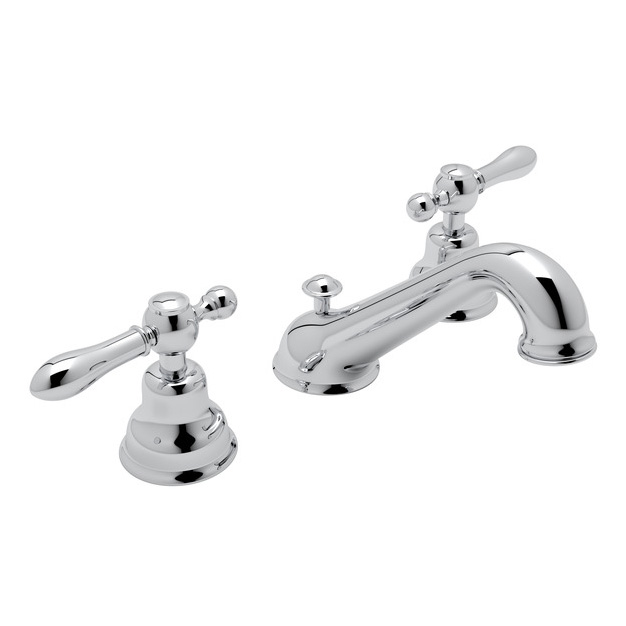 Arcana Widespread Lavatory Faucet in Chrome w/Classic Metal Lever