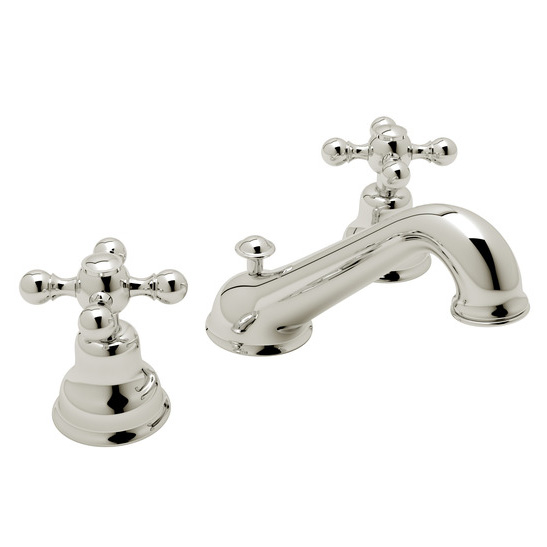 Arcana Widespread Lavatory Faucet in Polished Nickel w/Cross Handle