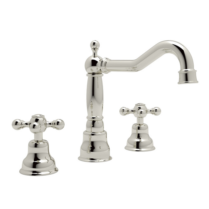 Arcana Widespread Lavatory Faucet in Polished Nickel w/Cross Handle