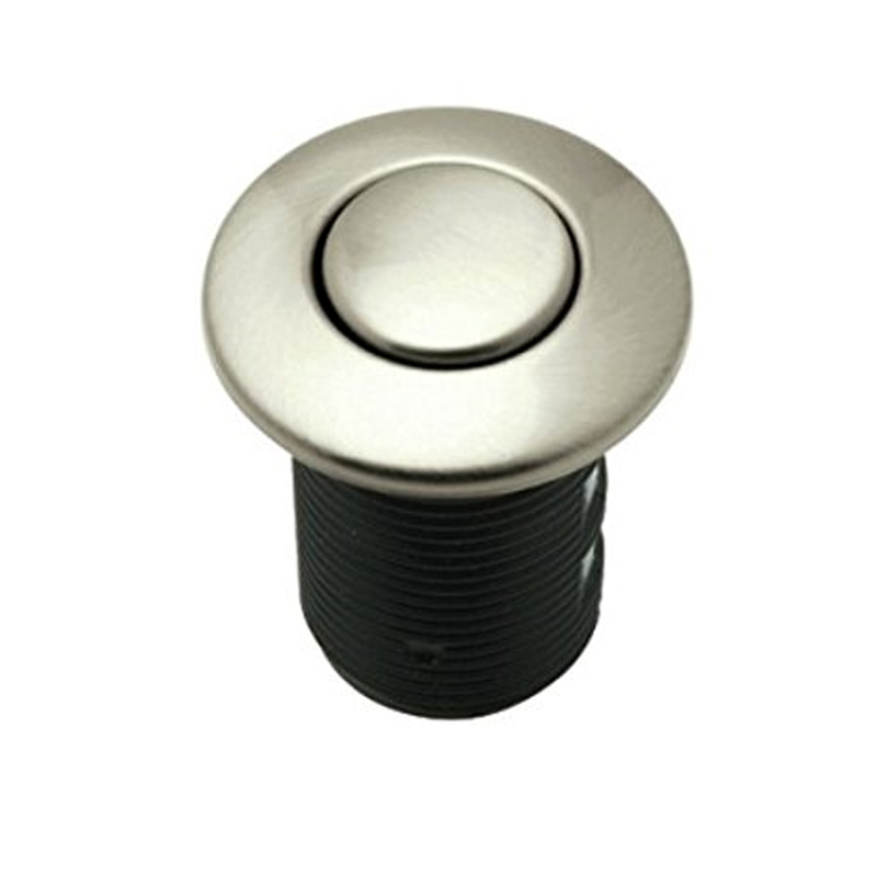 Waste Disposal Air Activated Switch Button in Satin Nickel