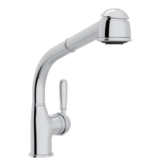 Country Kitchen Pull-Out Faucet w/Metal Lever in Chrome