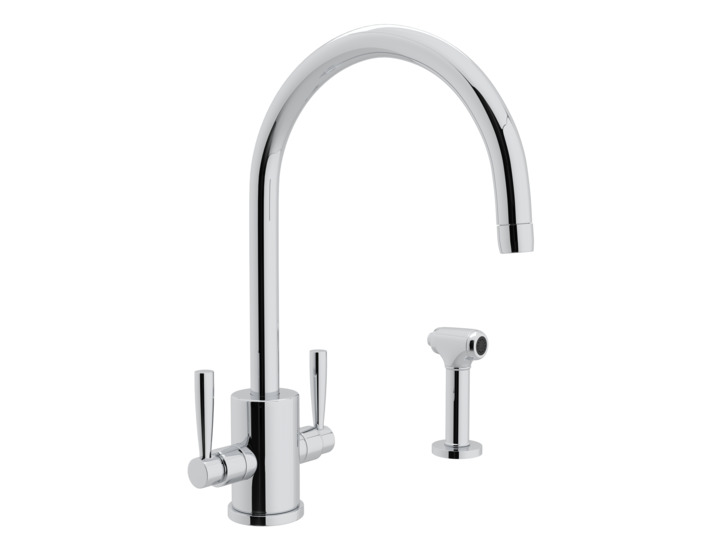 Perrin & Rowe Single Hole Kitchen Faucet w/Sidespray in Polished Chrome