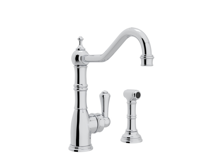 Perrin & Rowe Single Hole Faucet w/Side Spray in Polished Chrome