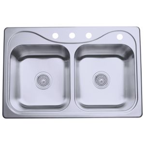 Southhaven 33x22x6-1/2" Stainless Steel Double Bowl Sink 4HL