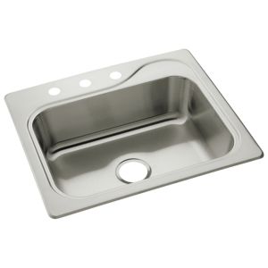 Southhaven 25x22x6-1/2" Stainless Steel Kitchen Sink 3 Hole