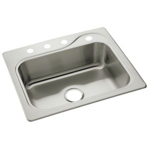 Southhaven 25x22x8" Stainless Steel Kitchen Sink w/4 Holes