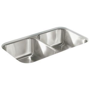 McAllister 32x18x8-1/16" Stainless Steel Double Bowl Sink