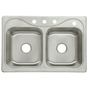 Southhaven 33x22x8-1/2" Stainless Steel Double Bowl Sink 4HL