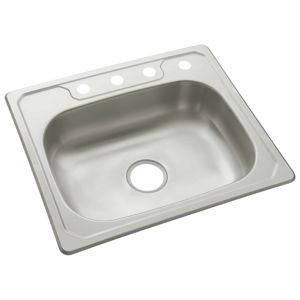 Middleton 25x22x6-1/4" Stainless Steel Kitchen Sink 4 Holes