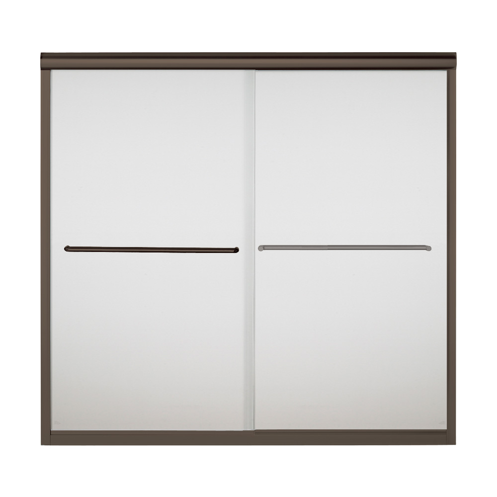 Finesse 59-5/8x57-3/4" Bath Door in Bronze & Frosted Glass