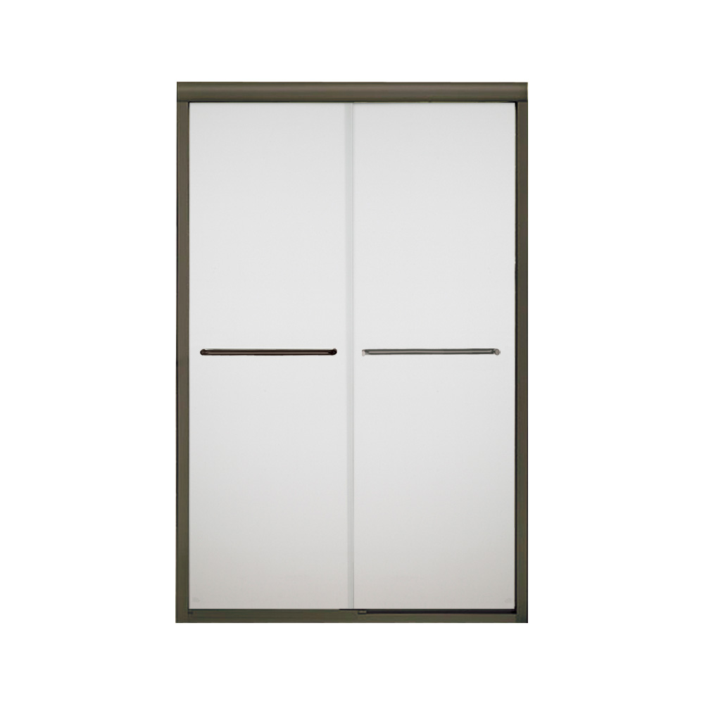 Finesse 47-5/8x70-1/16" Shower Door, Bronze & Frosted Glass