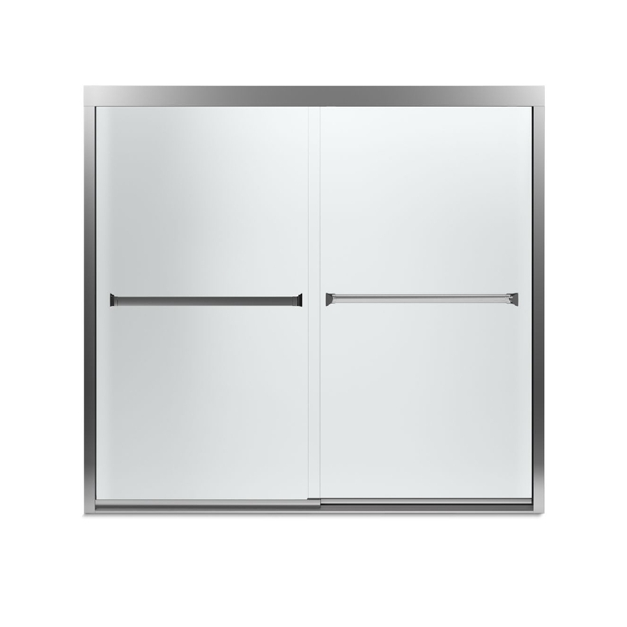 Meritor 59-3/8x55-1/8" Bath Door in Silver & Frosted Glass