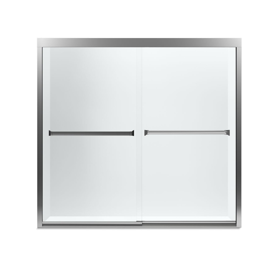 Meritor 59-3/8x55-1/8" Bath Door in Silver & Clear Glass