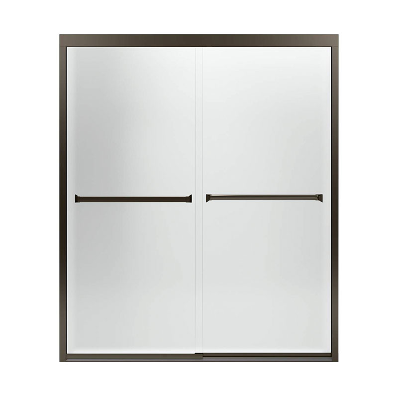 Meritor 59-3/8x69-11/16" Shower Door, Bronze & Frosted Glass