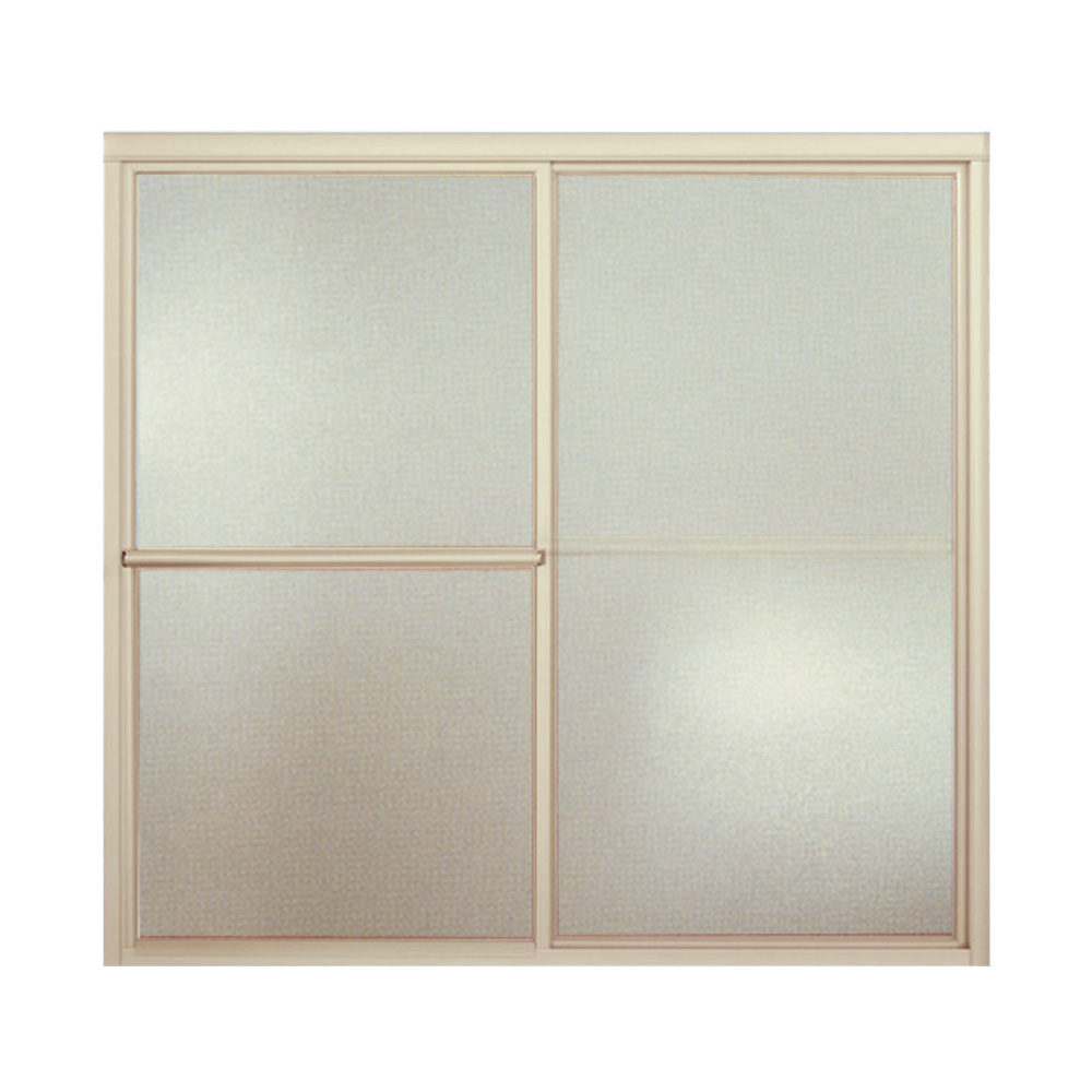 Deluxe 59-3/8x56-1/4" Bath Door in Nickel & Pebbled Glass