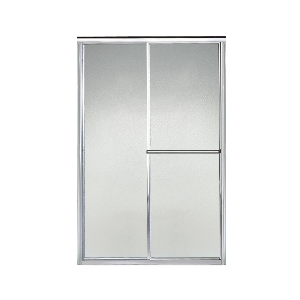 Deluxe 48-7/8x70" Shower Door in Silver & Pebbled Glass