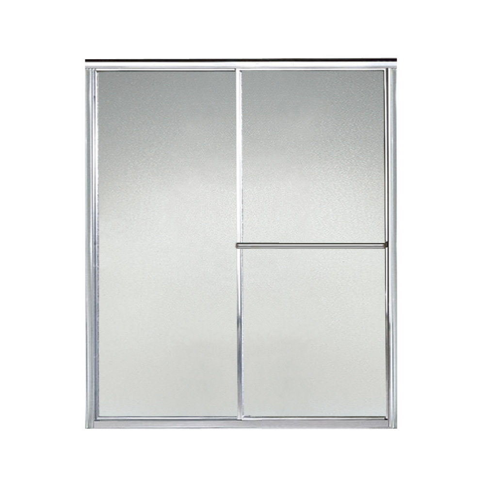 Deluxe 59-3/8x70" Shower Door in Silver & Pebbled Glass