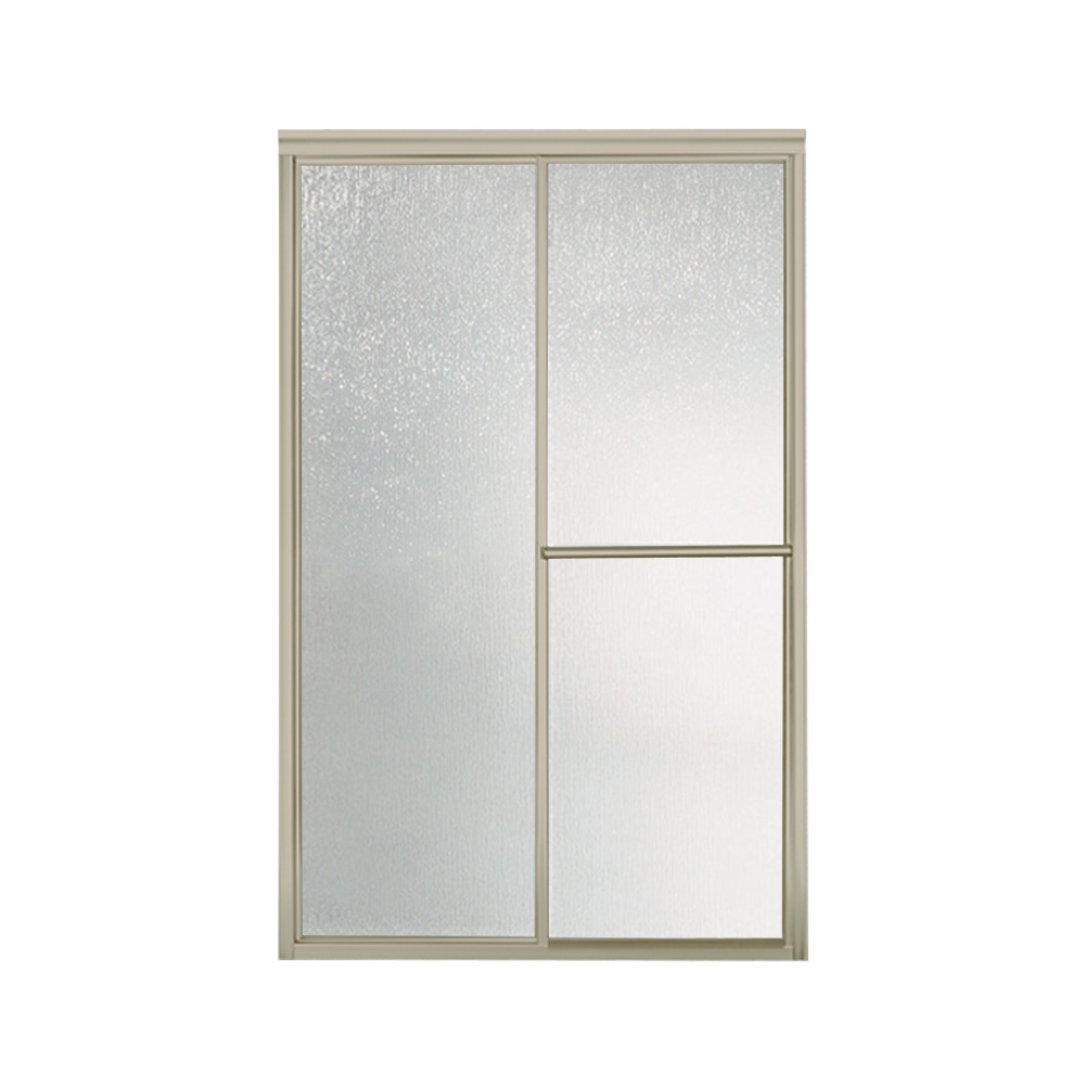 Deluxe 48-7/8x70" Shower Door in Nickel & Rain Glass