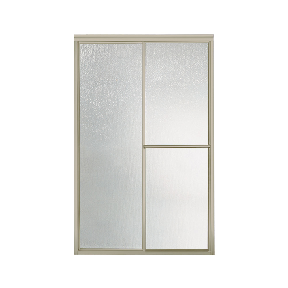 Deluxe 59-3/8x70" Shower Door in Nickel & Rain Glass