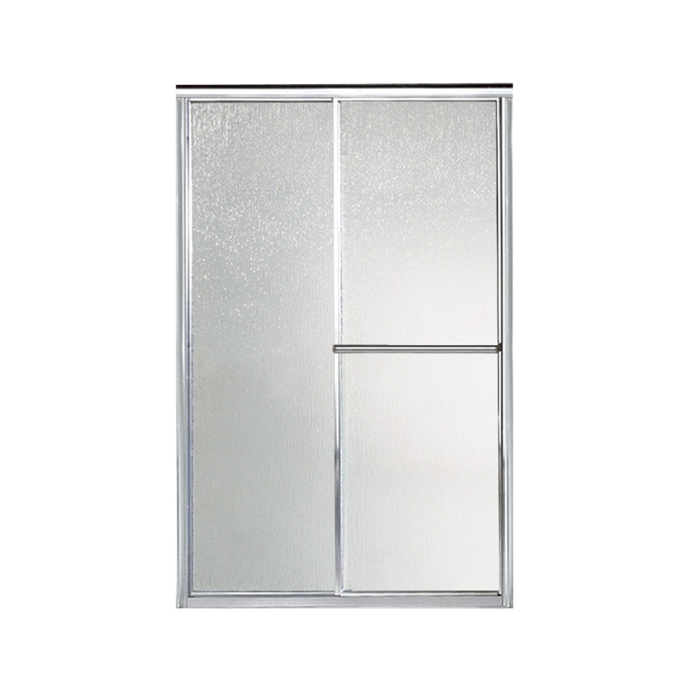 Deluxe 48-7/8x70" Shower Door in Silver & Rain Glass