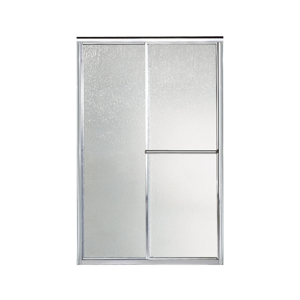 Deluxe 59-3/8x70" Shower Door in Silver & Rain Glass