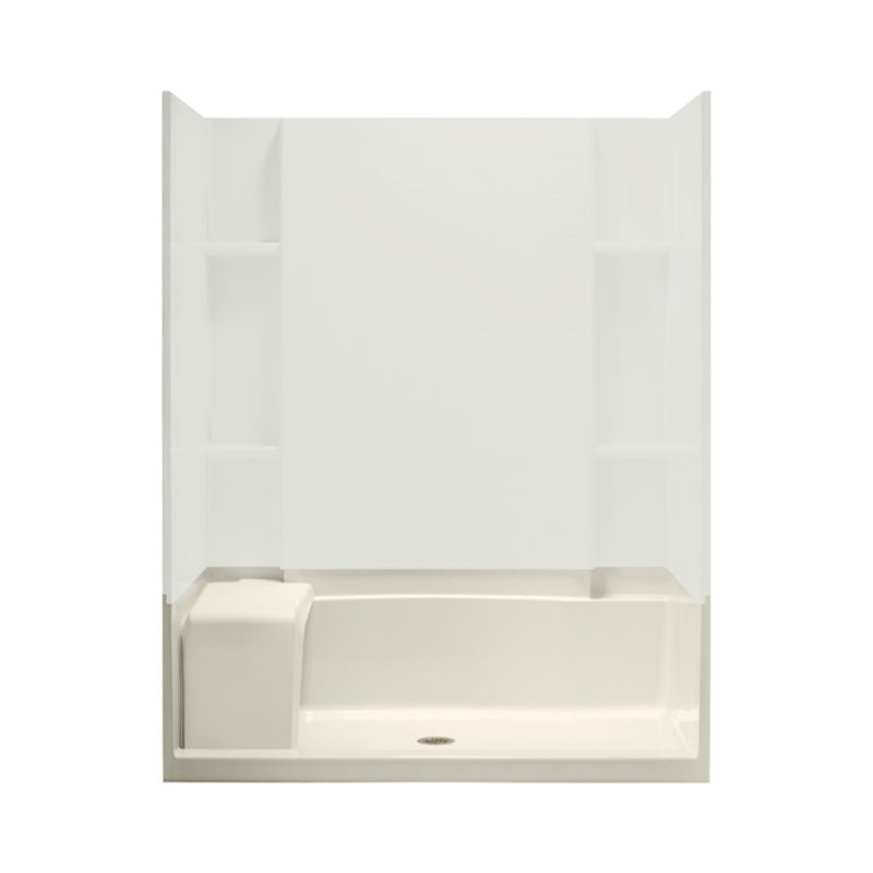Accord 60x36x21-1/2" Vikrell Seated Shower Base in Biscuit
