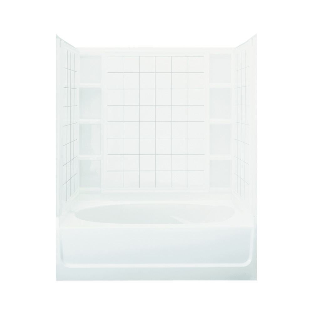 Sterling Ensemble Tile Tub & Shower 60x36x72" White Left Hand Drain