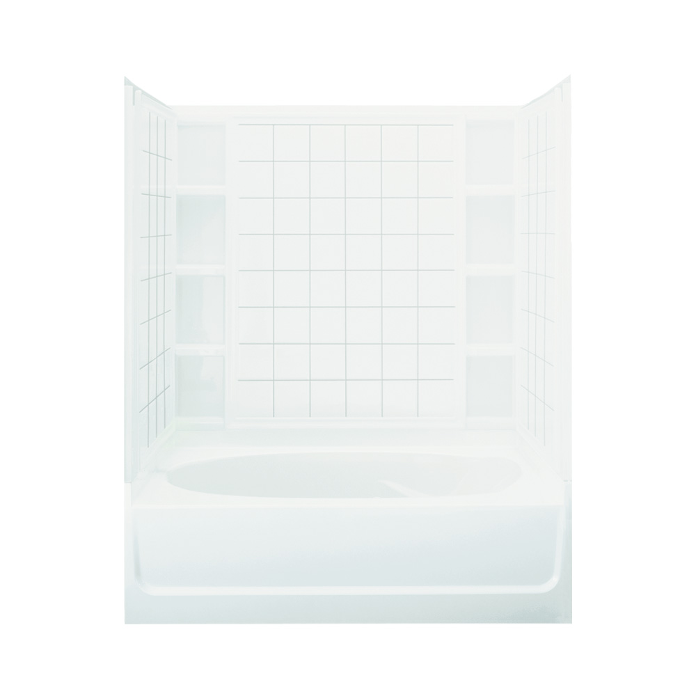 Sterling Ensemble Tile Tub & Shower 60x36x74-1/4" White Left Drain