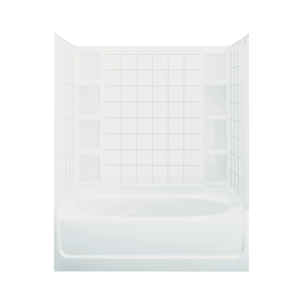 Sterling Ensemble Tile Tub & Shower 60x36x74-1/4" White Right Drain