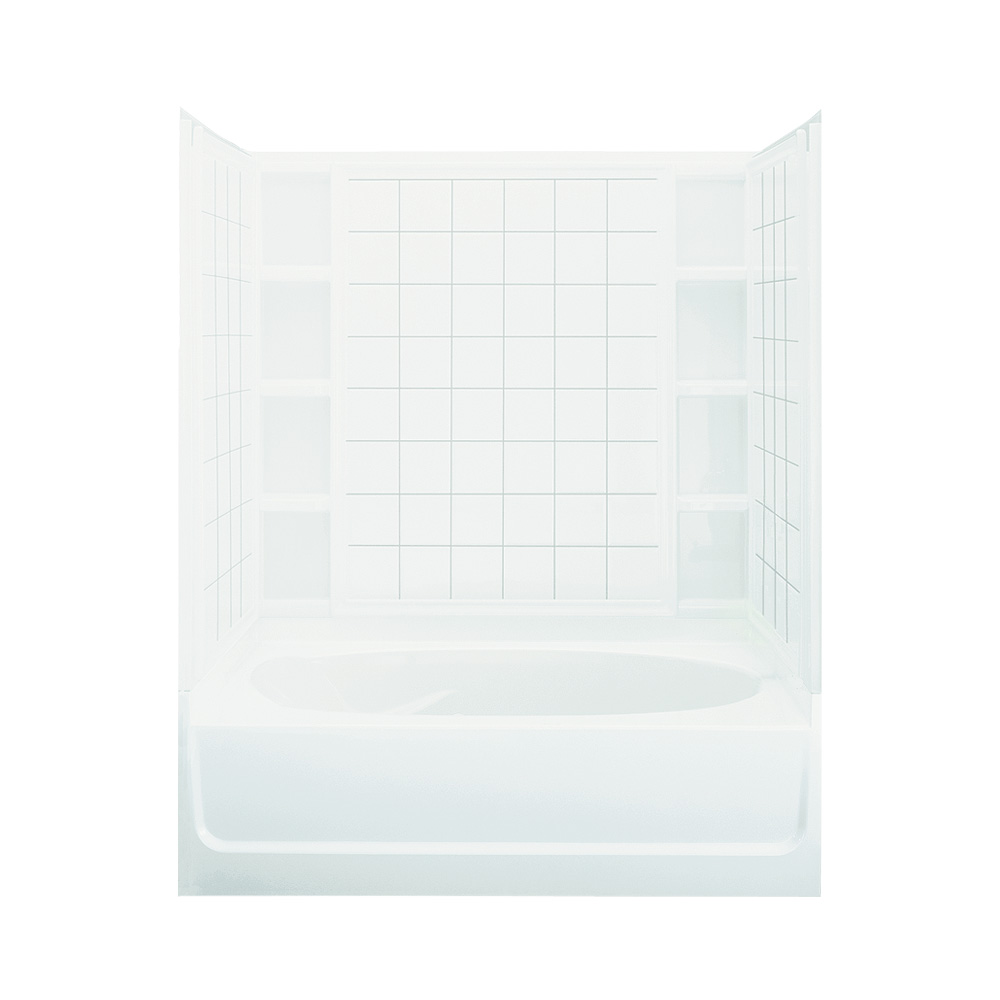 Sterling Ensemble Tile Tub & Shower 60x42x72" White Left Hand Drain