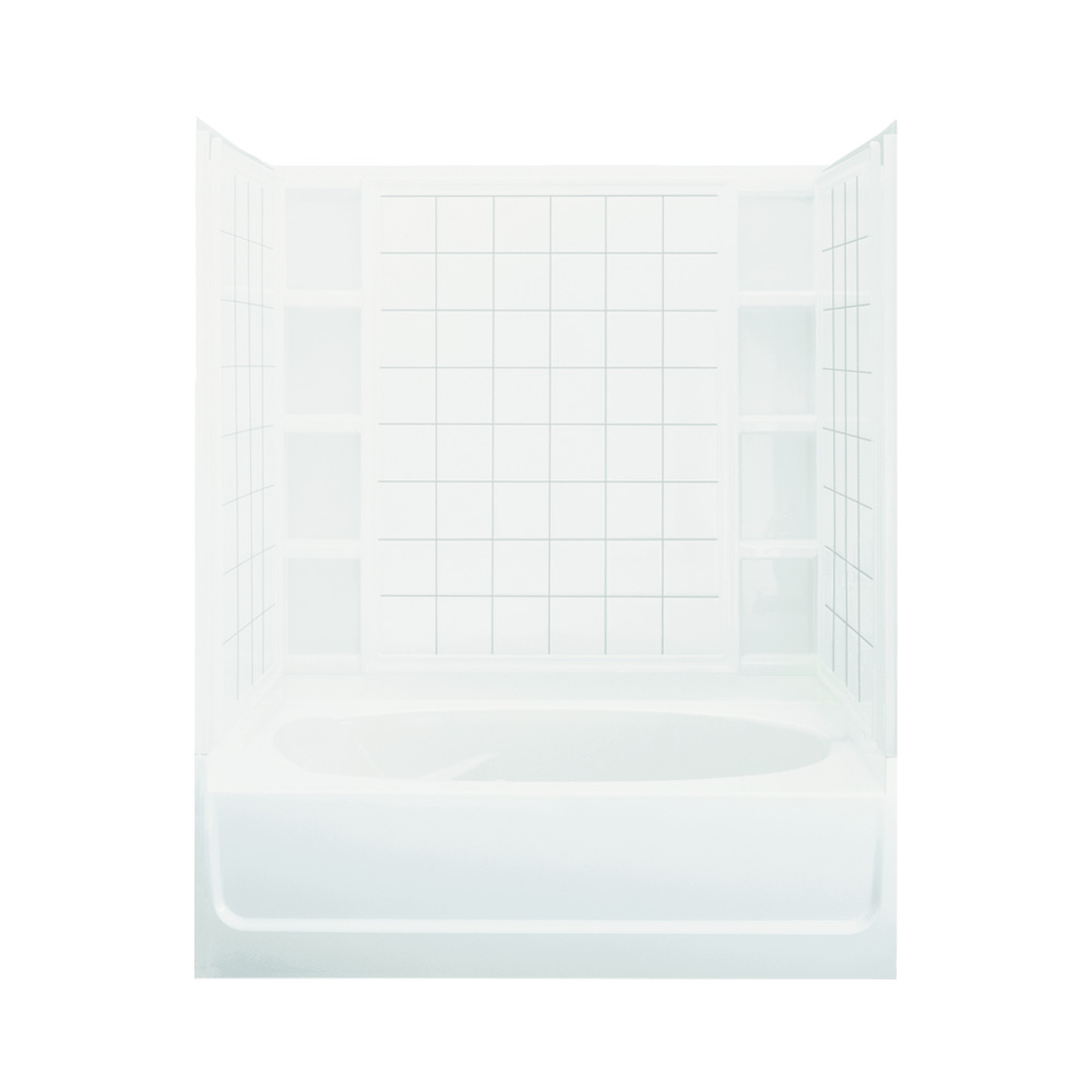 Sterling Ensemble Tile Tub & Shower 60x42x72" White Right Hand Drain