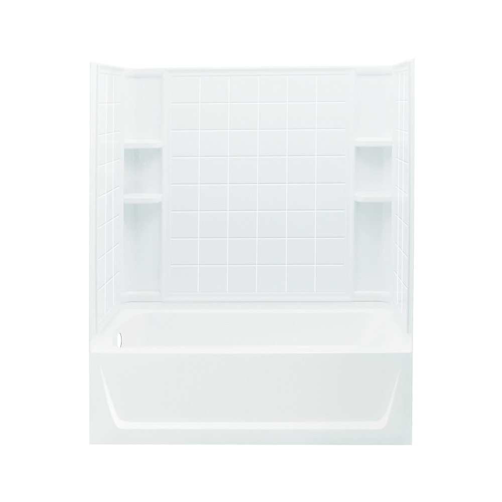Sterling Ensemble Tile Tub & Shower 60x32x74" White Left Hand Drain