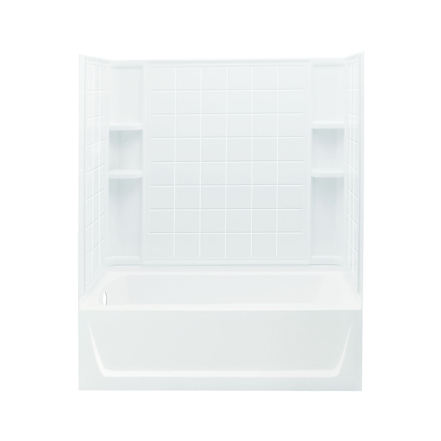 Sterling Ensemble Tile Tub & Shower 60x32x76" White Left Hand Drain