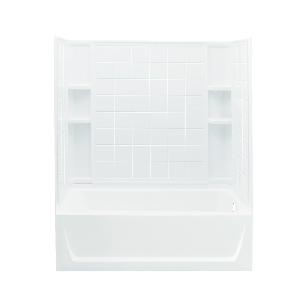 Sterling Ensemble Tile Tub & Shower 60x32x74" White Right Hand Drain