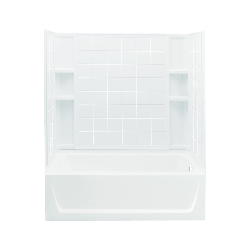 Sterling Ensemble Tile Tub & Shower 60x32x76" White Right Hand Drain
