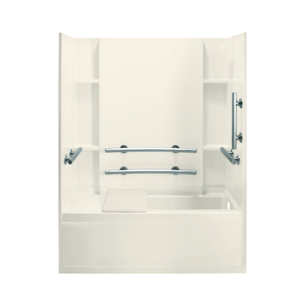 Sterling Accord Tile Tub & Shower 60x32x74-1/4" Biscuit Right Hand Drain
