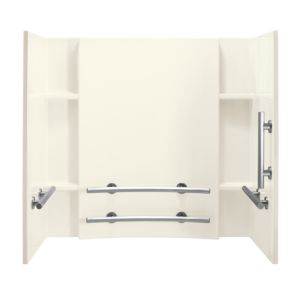 Accord Wall Set 60x32x74" Biscuit With Grab Bars