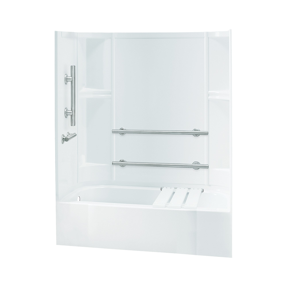 Sterling Accord Smooth Tub & Shower 60x30x74-1/4" White Left Drain