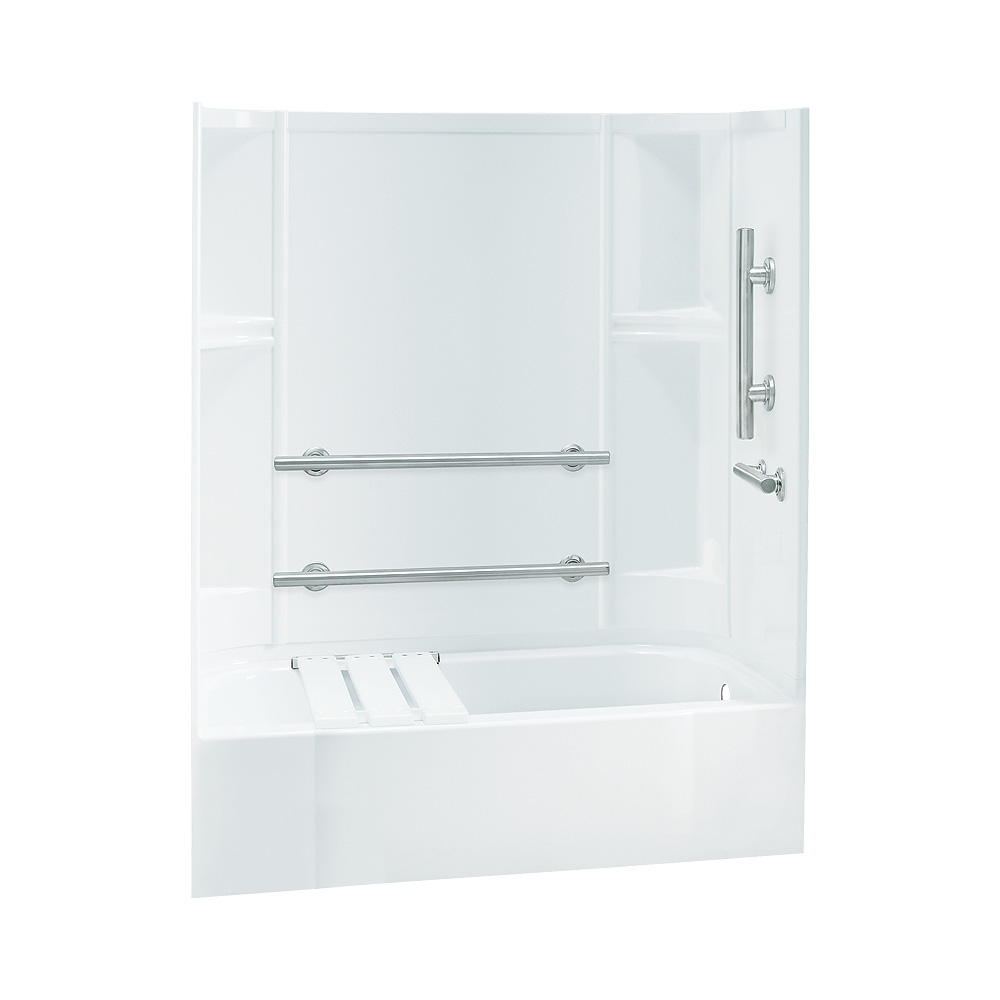 Sterling Accord Smooth Tub & Shower 60x30x74-1/4" White Right Drain