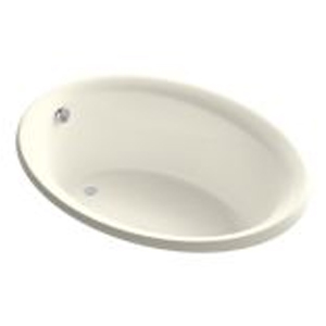 Lawson 60x42x22" Vikrell Oval Bathtub w/End Drain in Biscuit