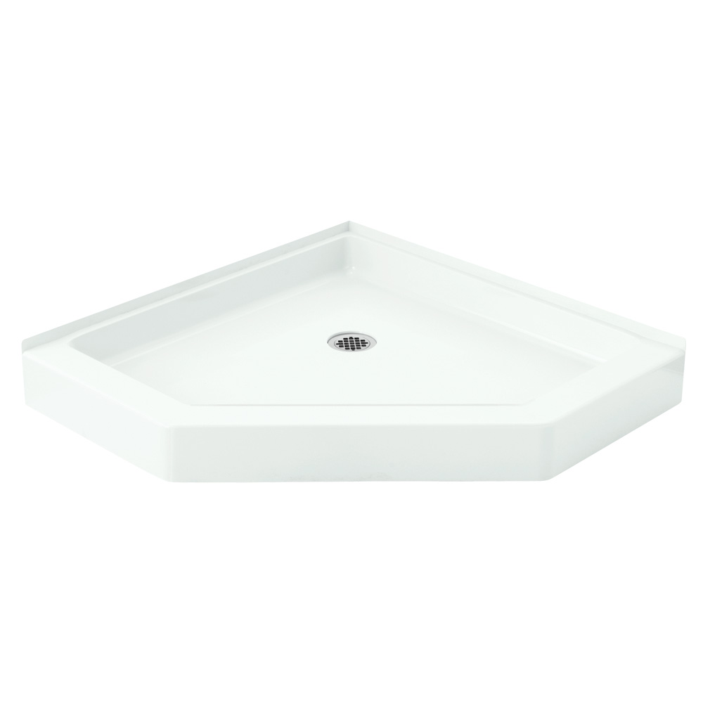 Intrigue 39x39x5-7/8" Neo-Angle Shower Base in White