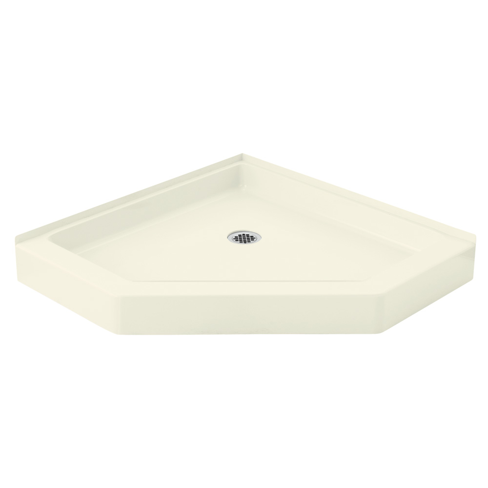 Intrigue 39x39x5-7/8" Neo-Angle Shower Base in Biscuit
