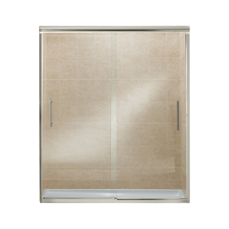 Finesse 59-5/8x70-1/16" Shower Door in Nickel & Clear Glass