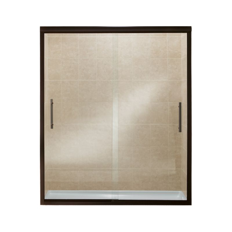 Finesse 59-5/8x70-1/16" Shower Door in Bronze & Clear Glass